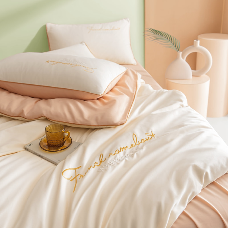 Bộ giường đôi màu bông nguyên chất